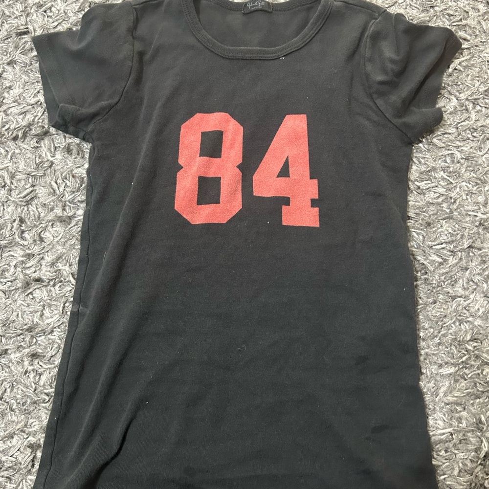 Brandy Melville Black Tee with Red Print